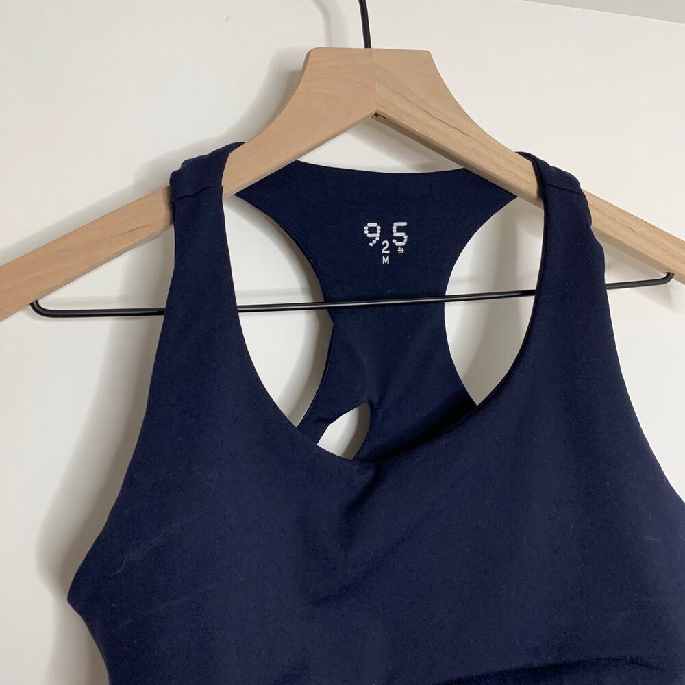 9two5fit Get in Line Navy Sports Bra Womens New Medium - Picture 7 of 10